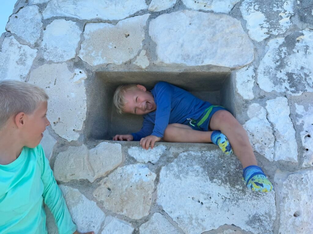 Hiding in back of Columbus Monument