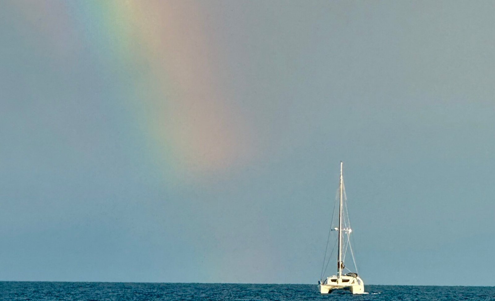 Jubilee sailing with rainbow