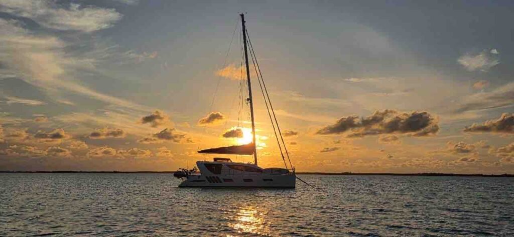 Anchored in Rock Sound, Eleuthera - photo taken by our boat neighbor 'sKnot